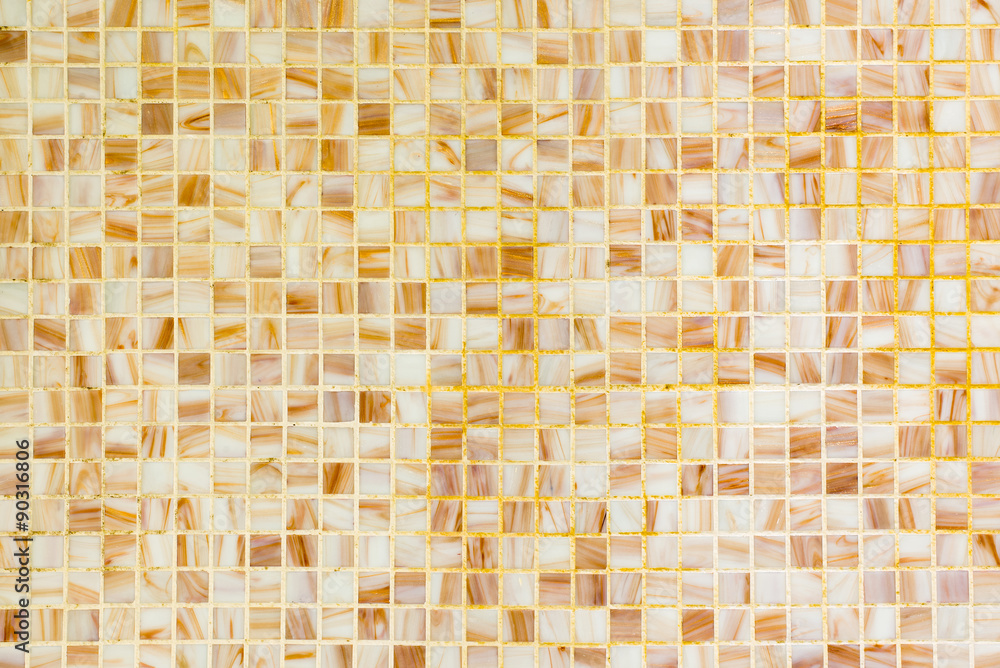 Brown tile wall., Square pattern. Brown tile wall., Square pattern.