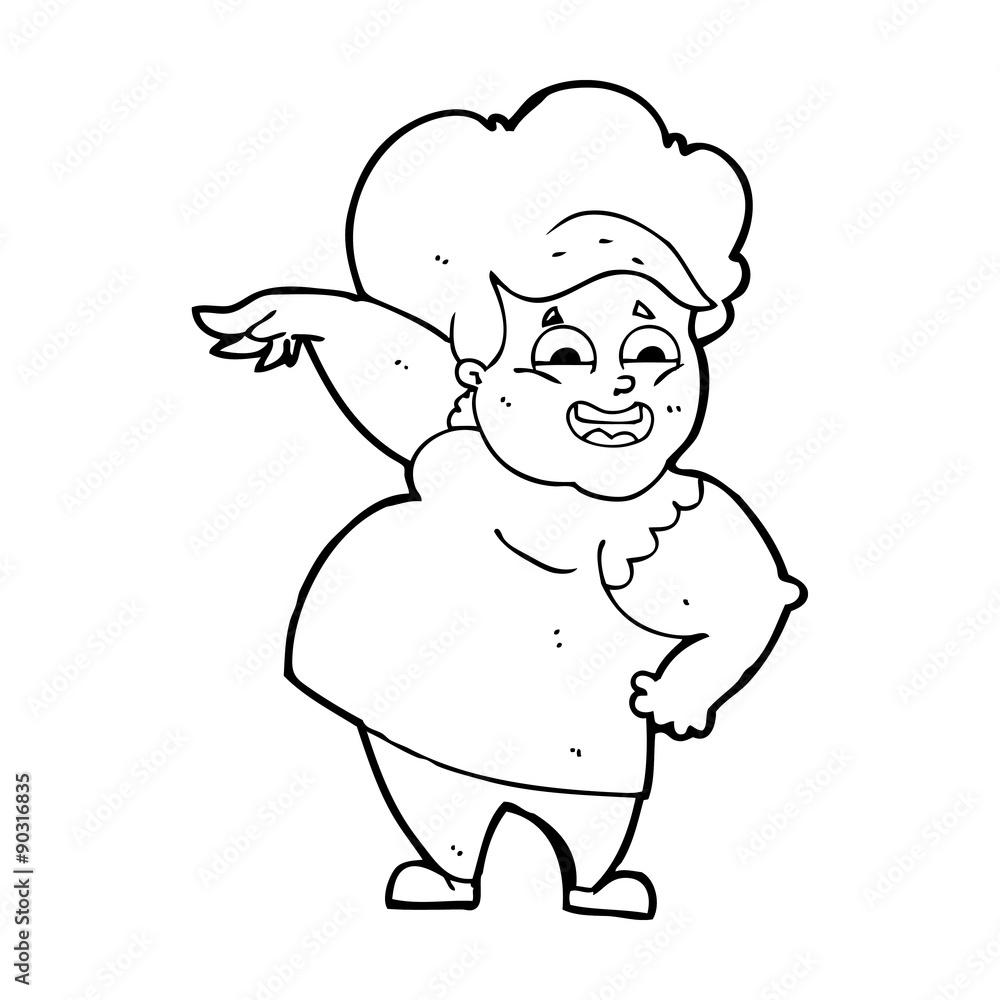 Fototapeta premium cartoon oveweight woman