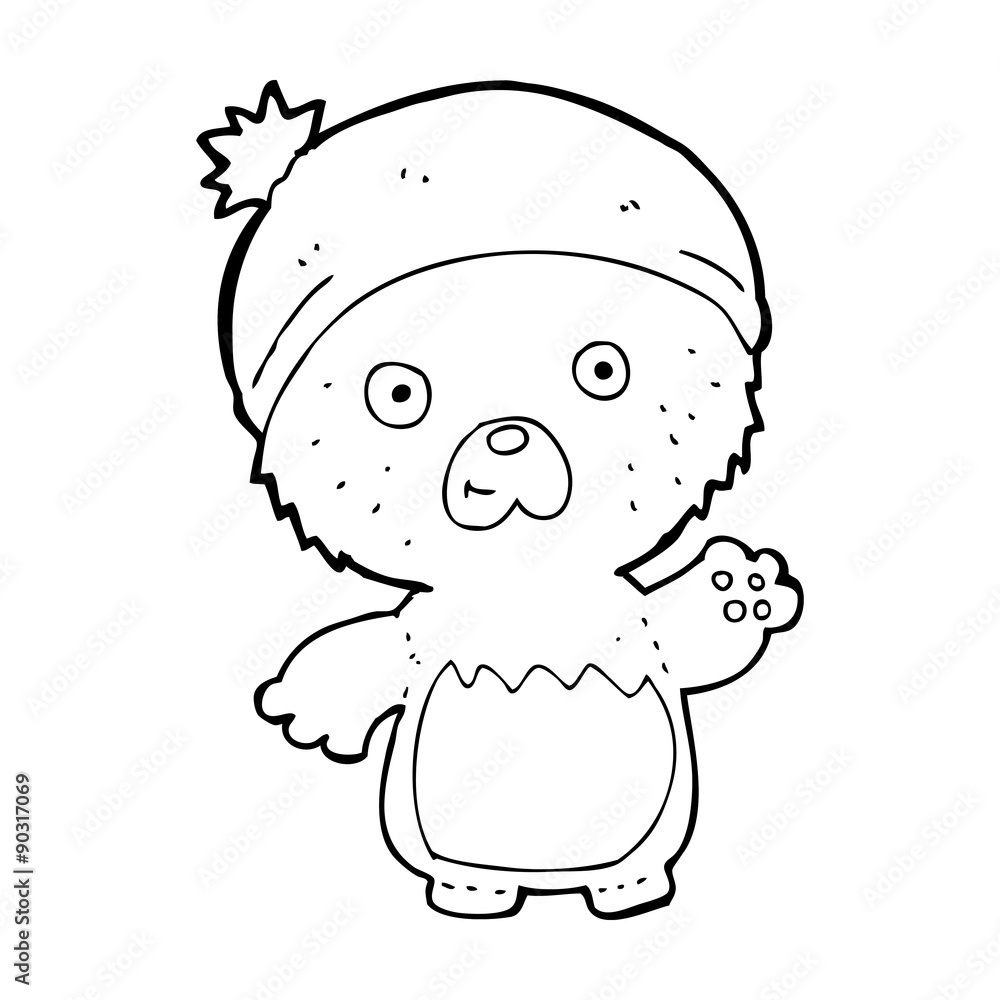 cartoon cute teddy bear in hat cartoon cute teddy bear in hat