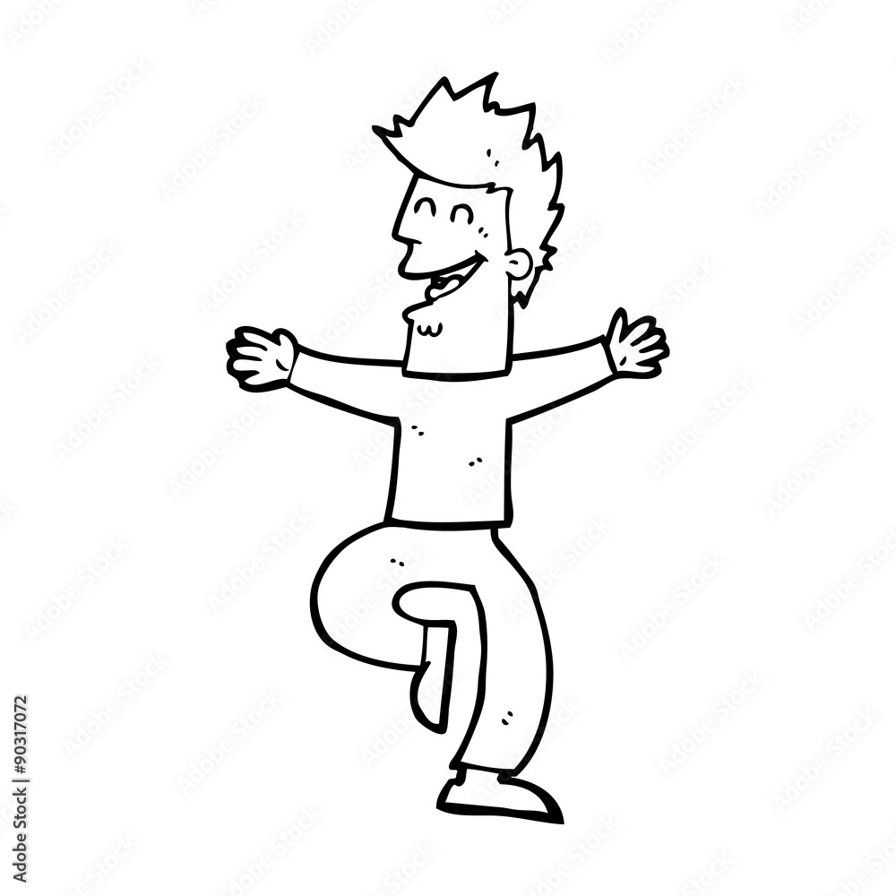 Fototapeta premium cartoon laughing man