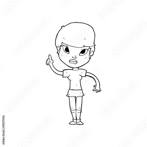 cartoon woman with idea