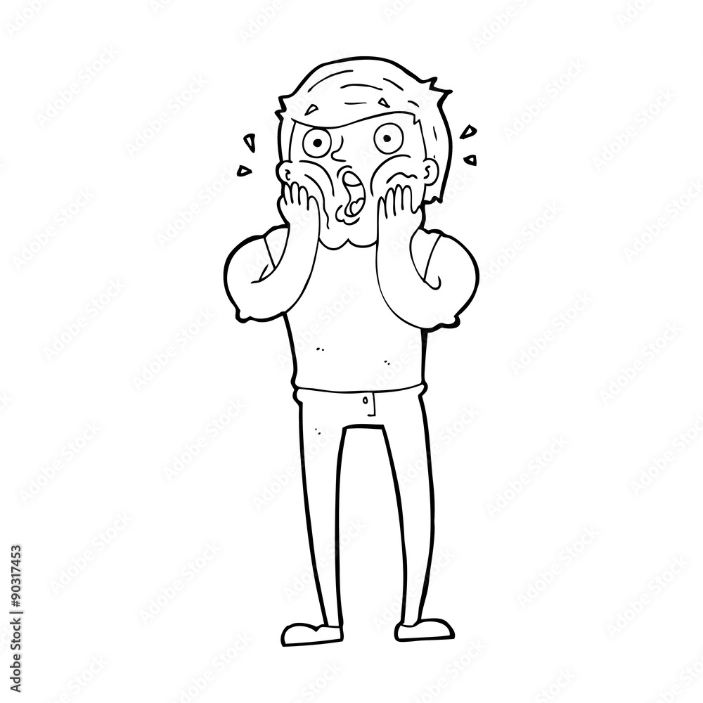 cartoon gasping man cartoon gasping man