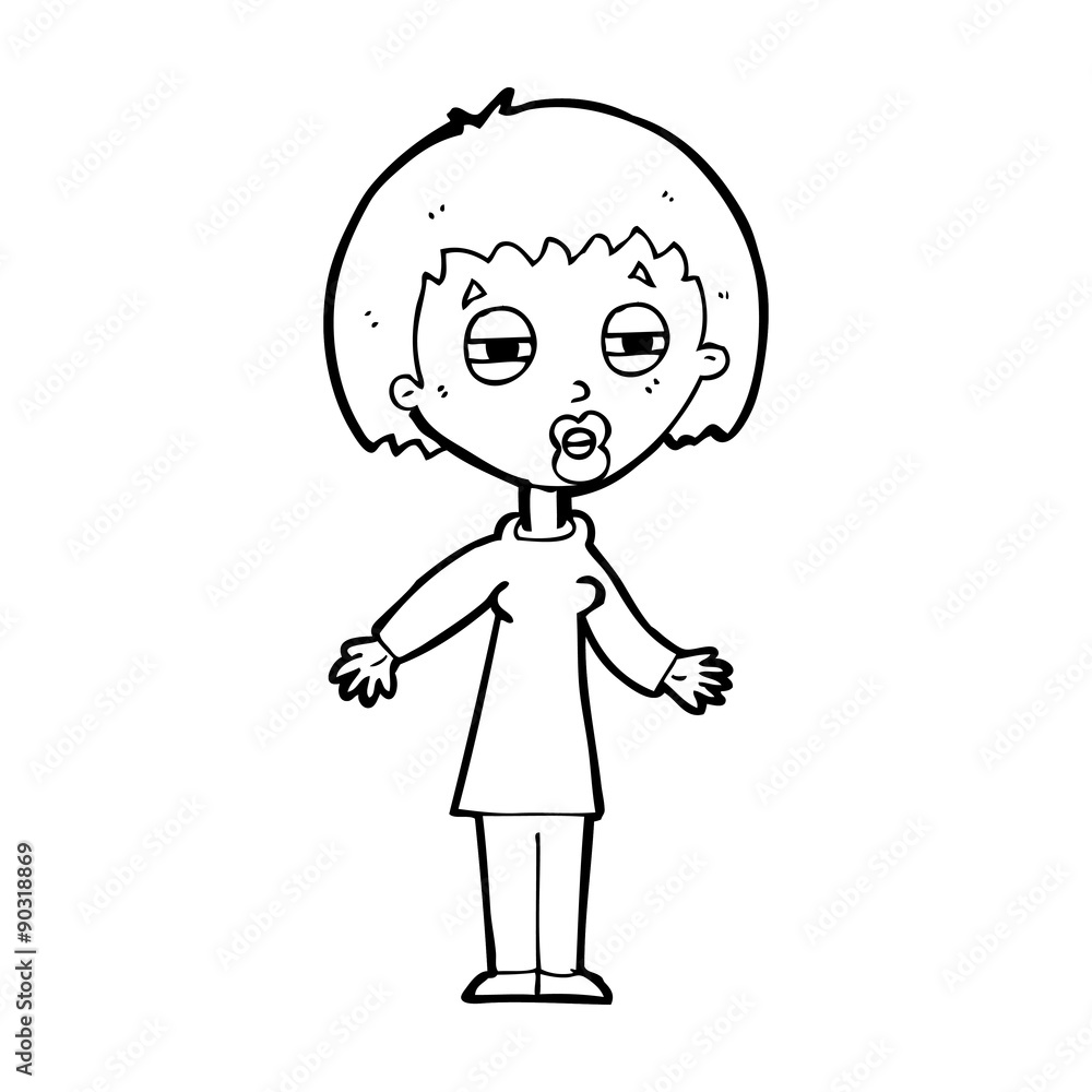 cartoon tired woman cartoon tired woman