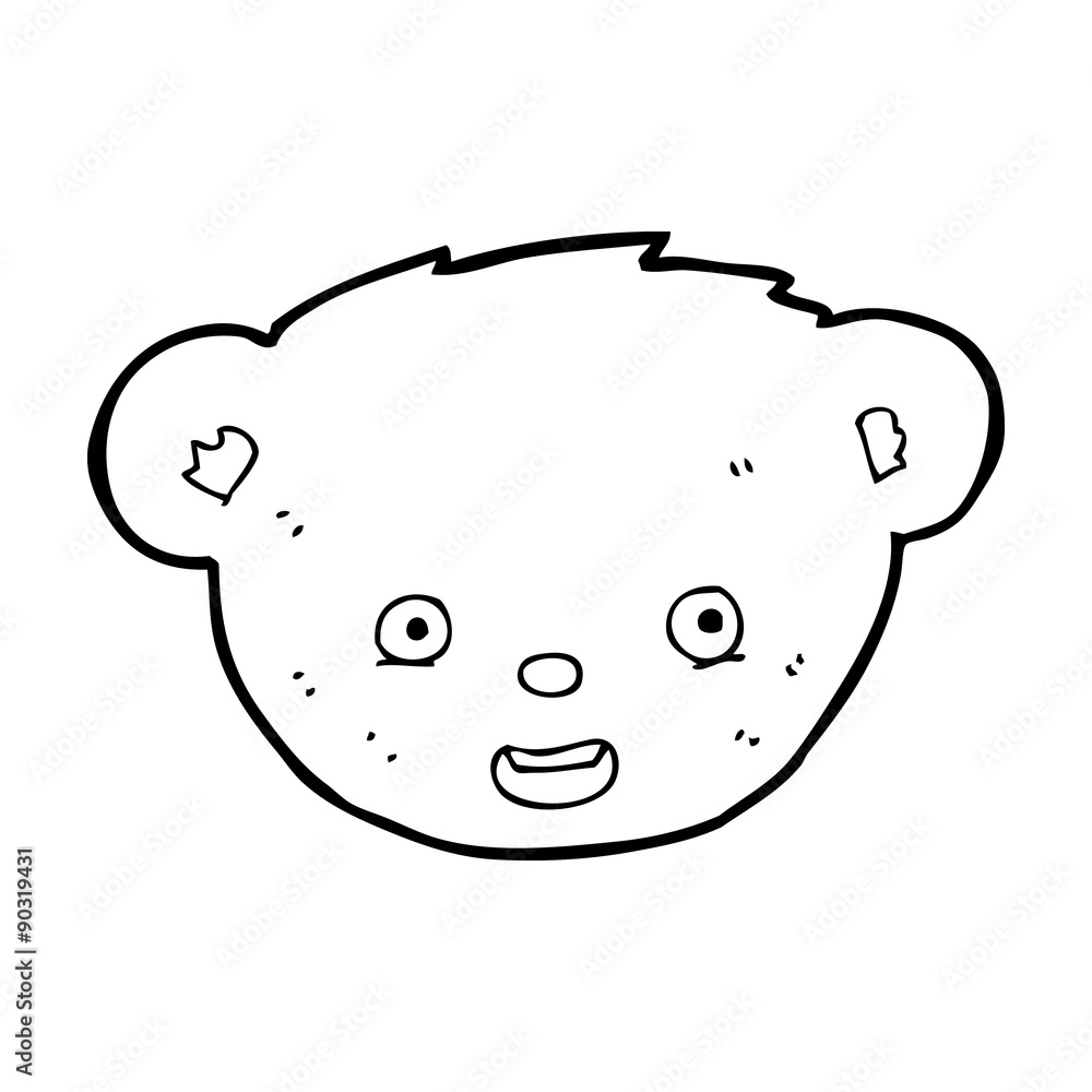 cartoon teddy bear face