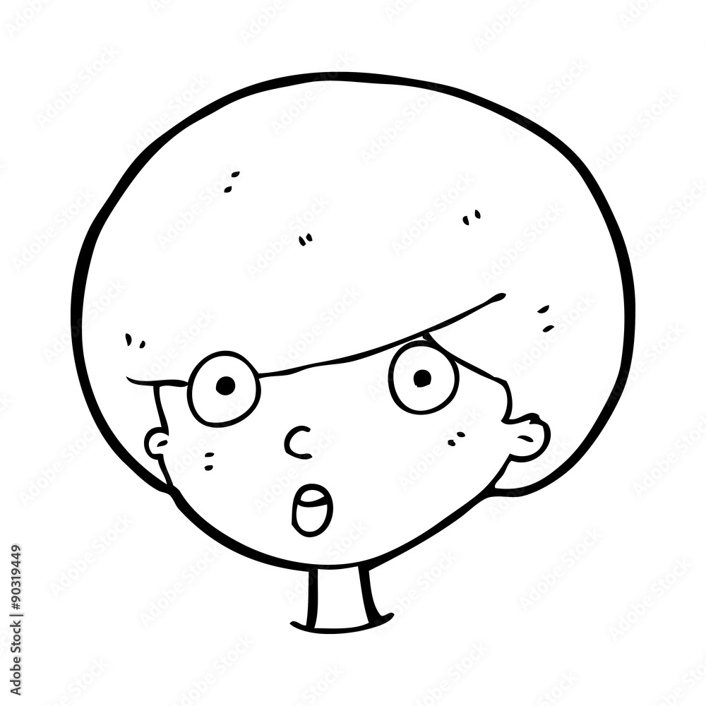 Naklejka premium cartoon surprised boy