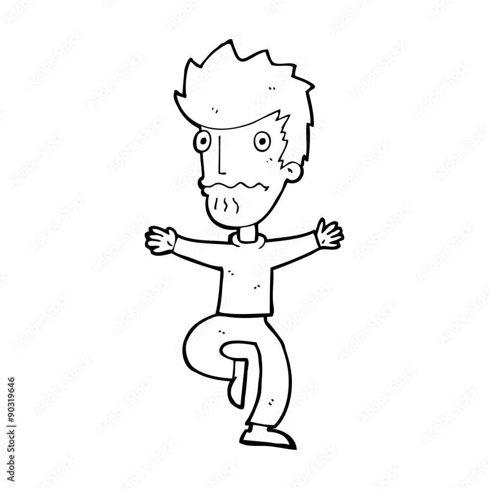 cartoon frightened man cartoon frightened man