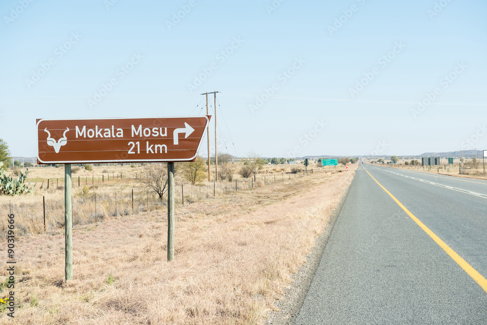Road sign to the Mokala National Park