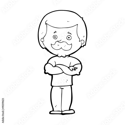 cartoon manly mustache man