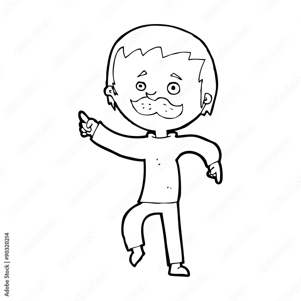 cartoon man with mustache pointing cartoon man with mustache pointing