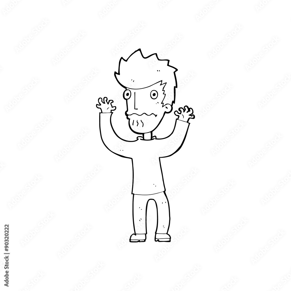 cartoon frightened man cartoon frightened man