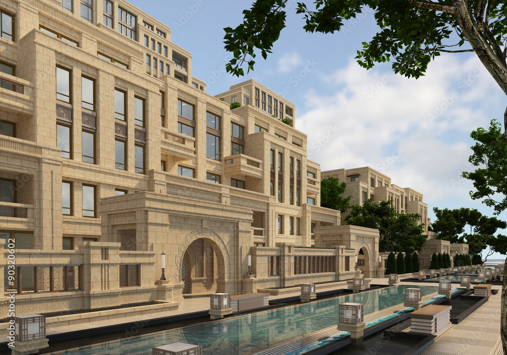 Obraz premium Buildings Photorealistic Render