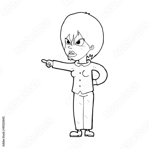 cartoon woman accusing