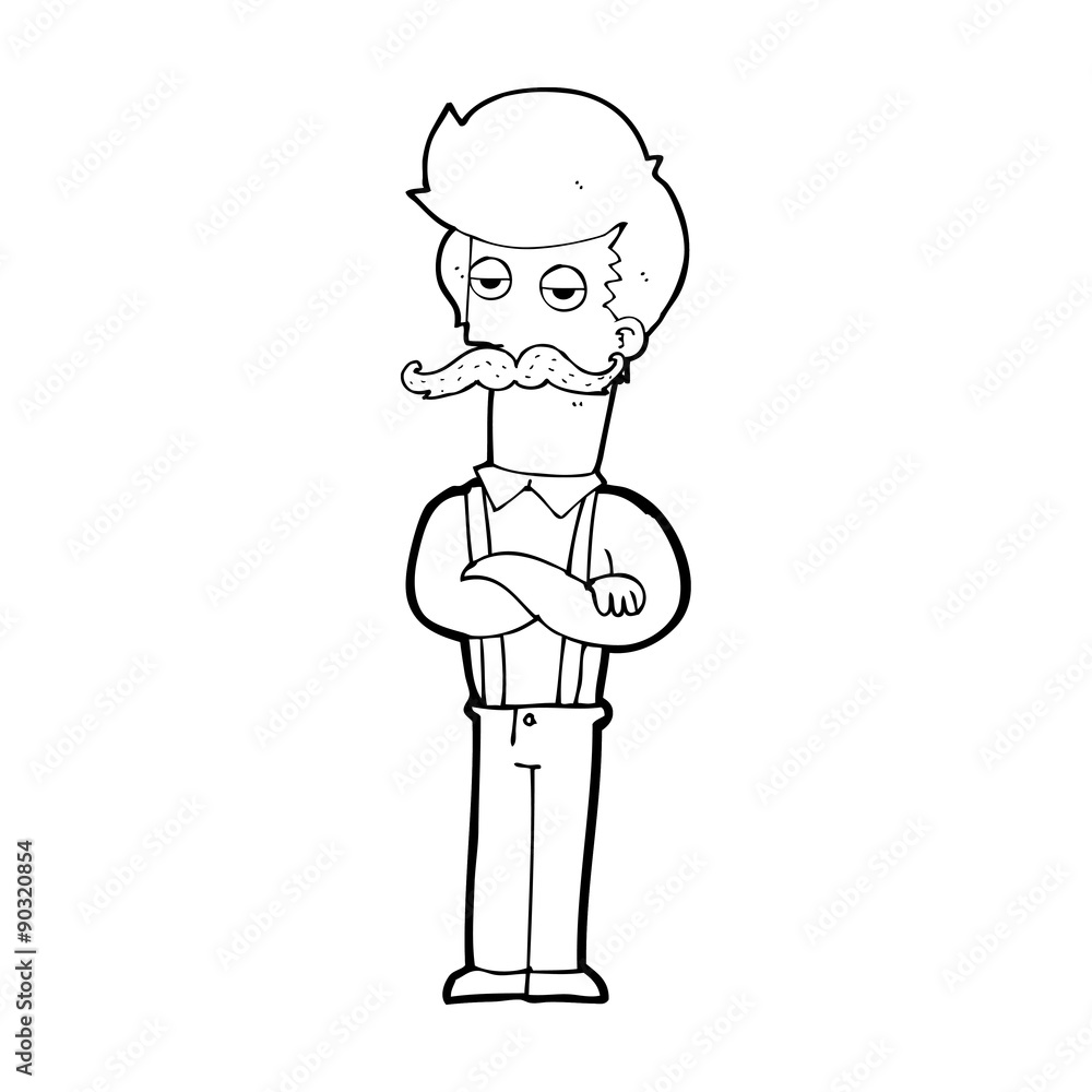 cartoon man with mustache