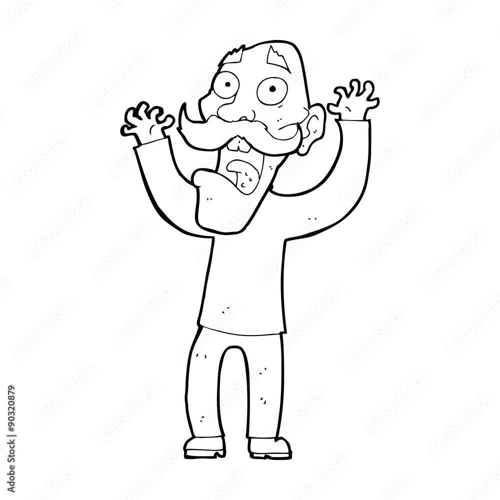 cartoon old man getting a fright cartoon old man getting a fright