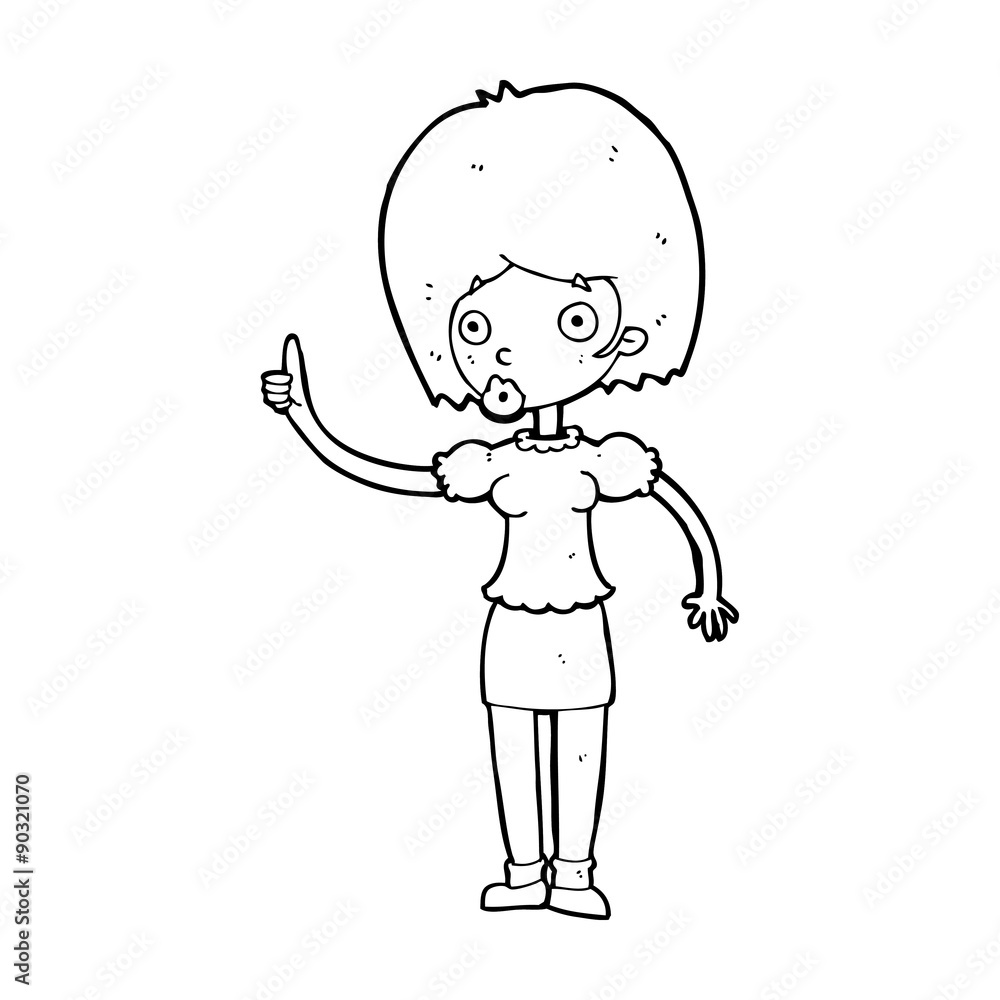 cartoon woman with idea cartoon woman with idea