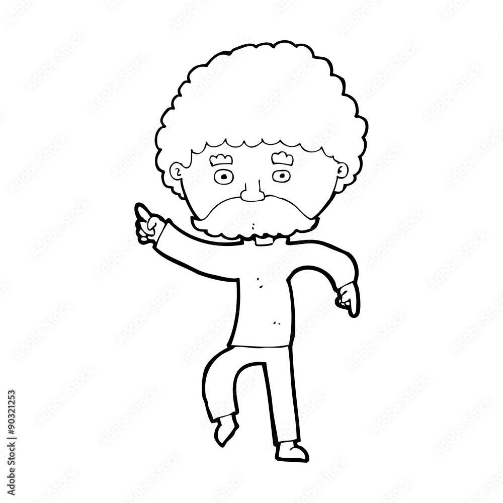 cartoon seventies style man disco dancing