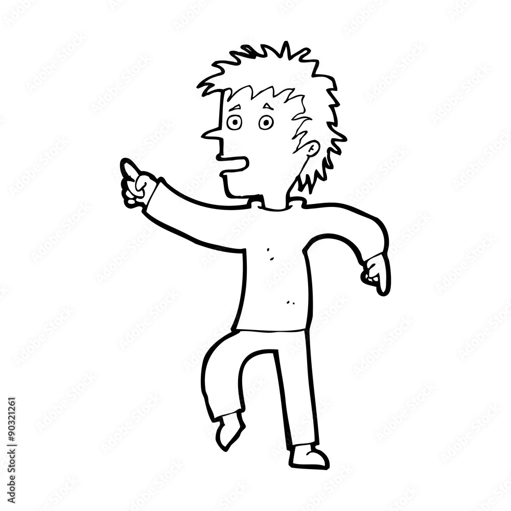 cartoon happy man pointing cartoon happy man pointing