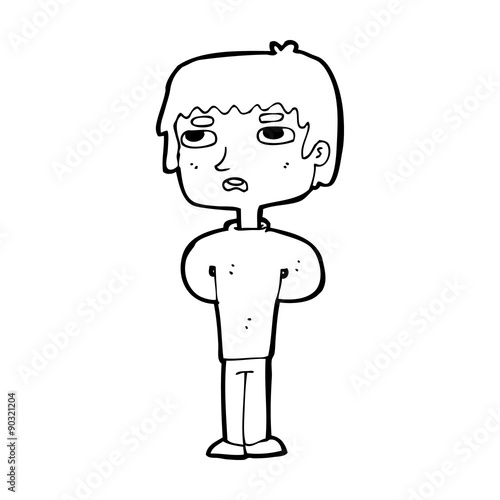 cartoon unhappy man