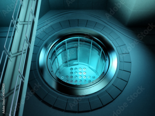 Εκτύπωση καμβά 3d Nuclear reactor core with bridge