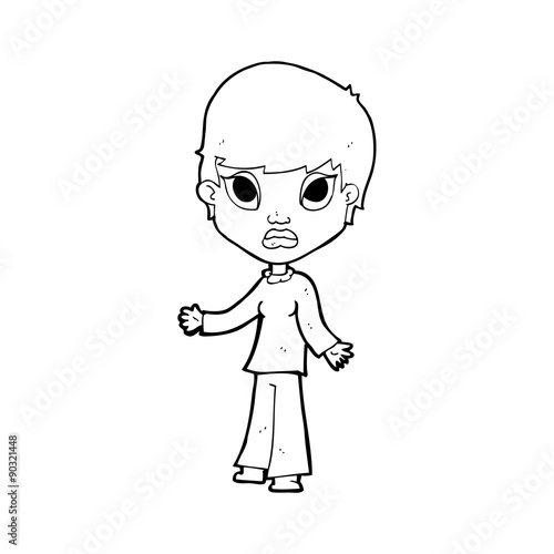 cartoon woman shrugging shoulders