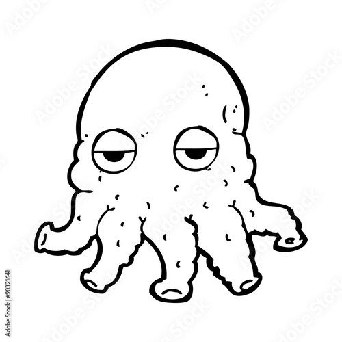 cartoon alien squid face © lineartestpilot