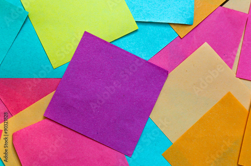 squares of colored paper