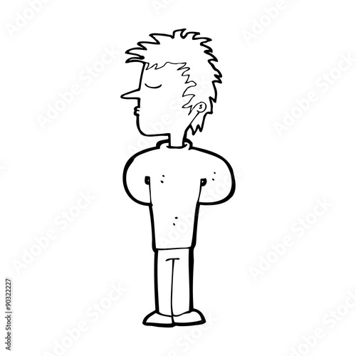 cartoon man ignoring