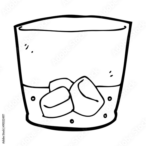 cartoon whiskey in glass