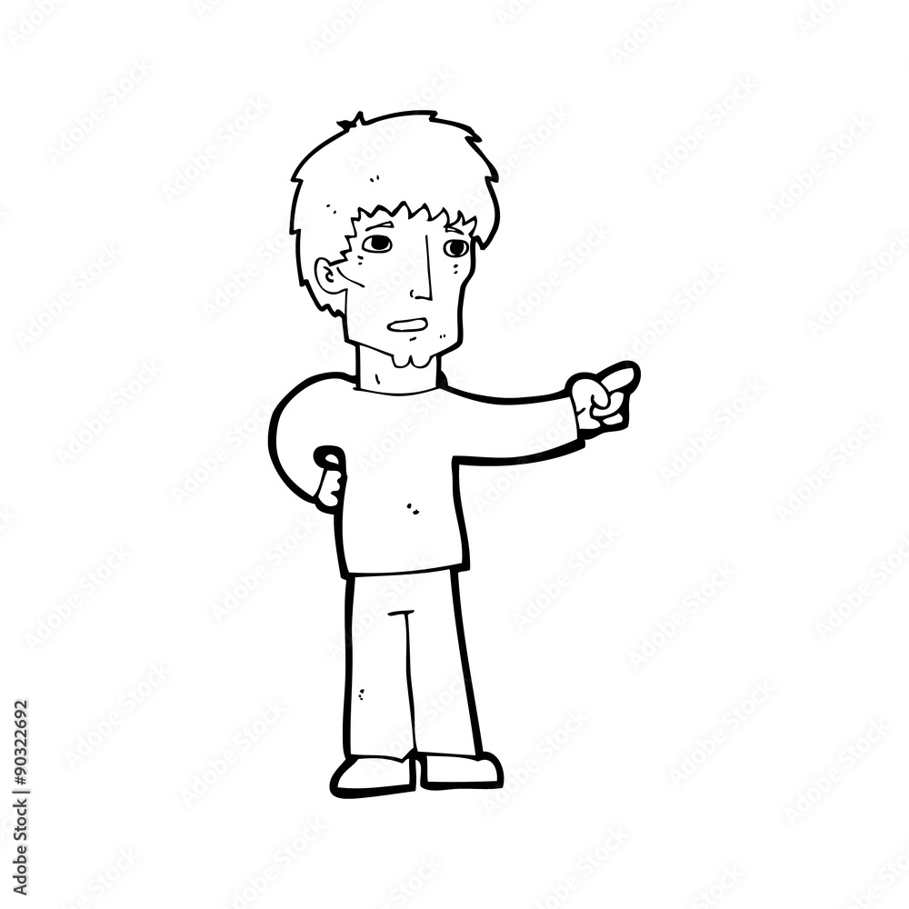 cartoon pointing man