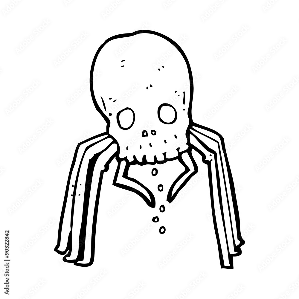 cartoon spooky skull spider cartoon spooky skull spider