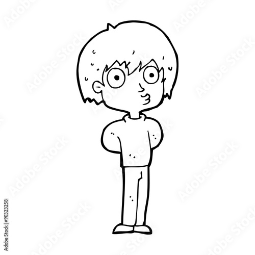 cartoon impressed boy