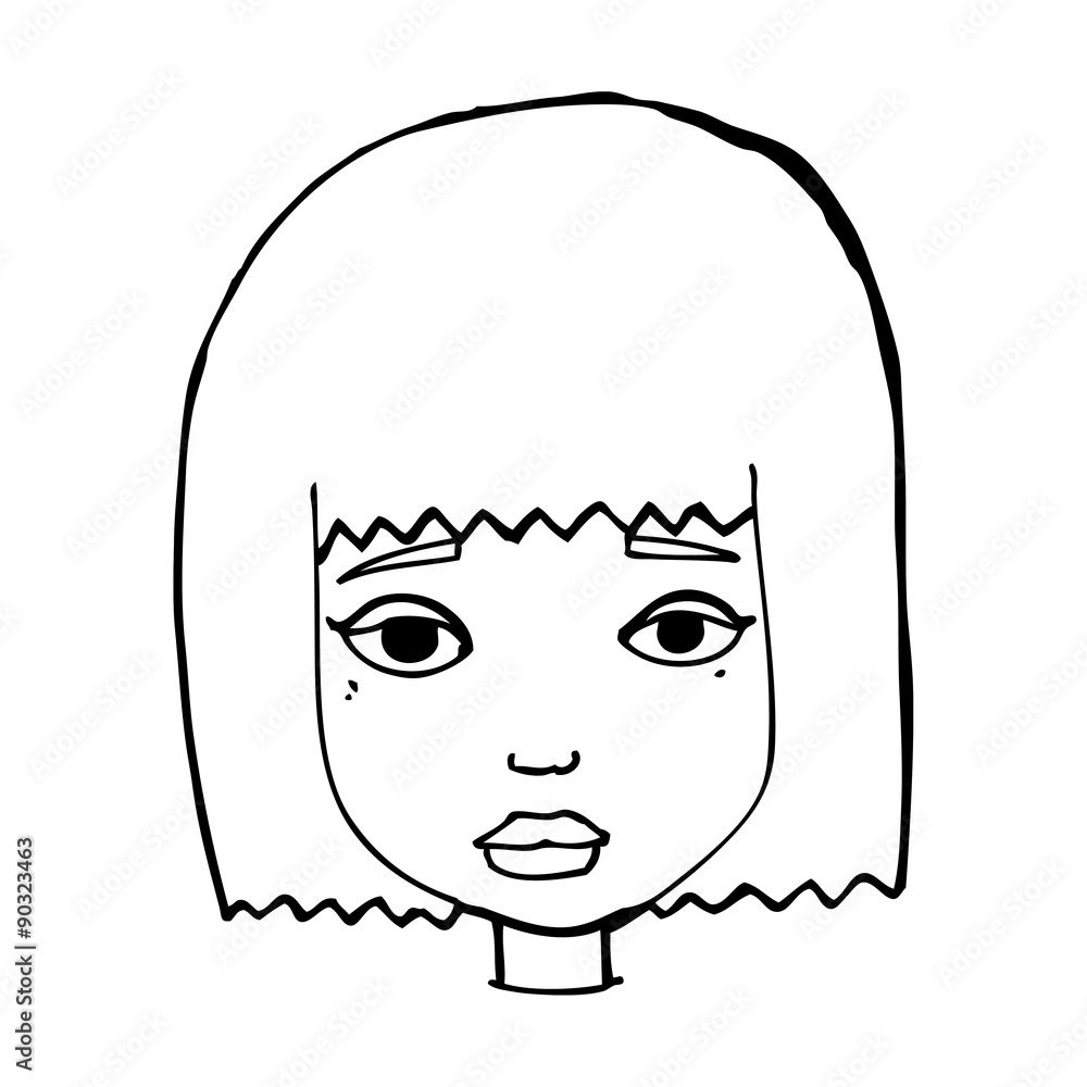 cartoon female face