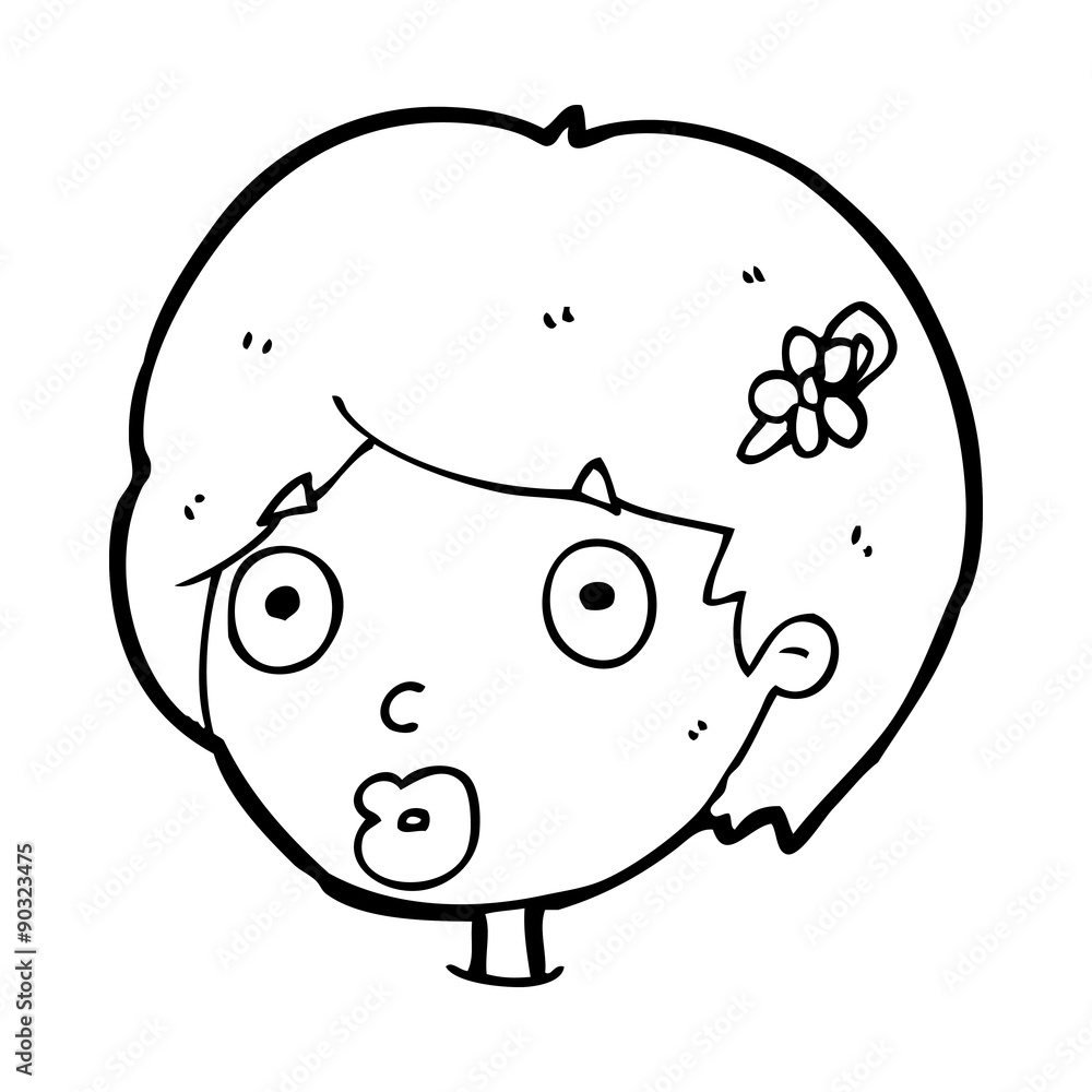 cartoon surprised female face cartoon surprised female face