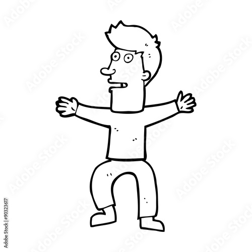 cartoon startled man