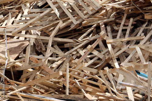 Broken pallets on landfill