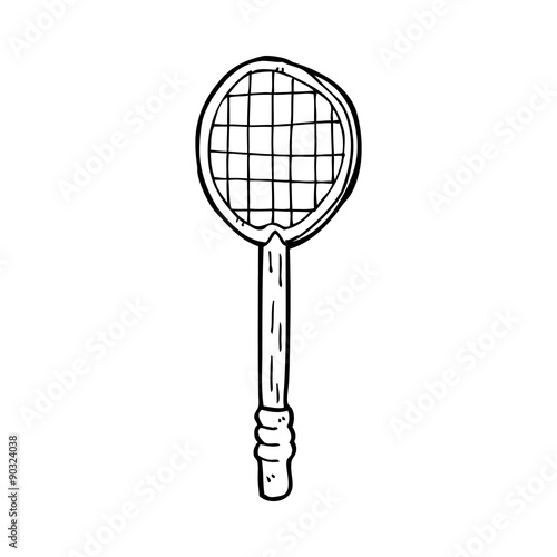 cartoon old tennis racket © lineartestpilot