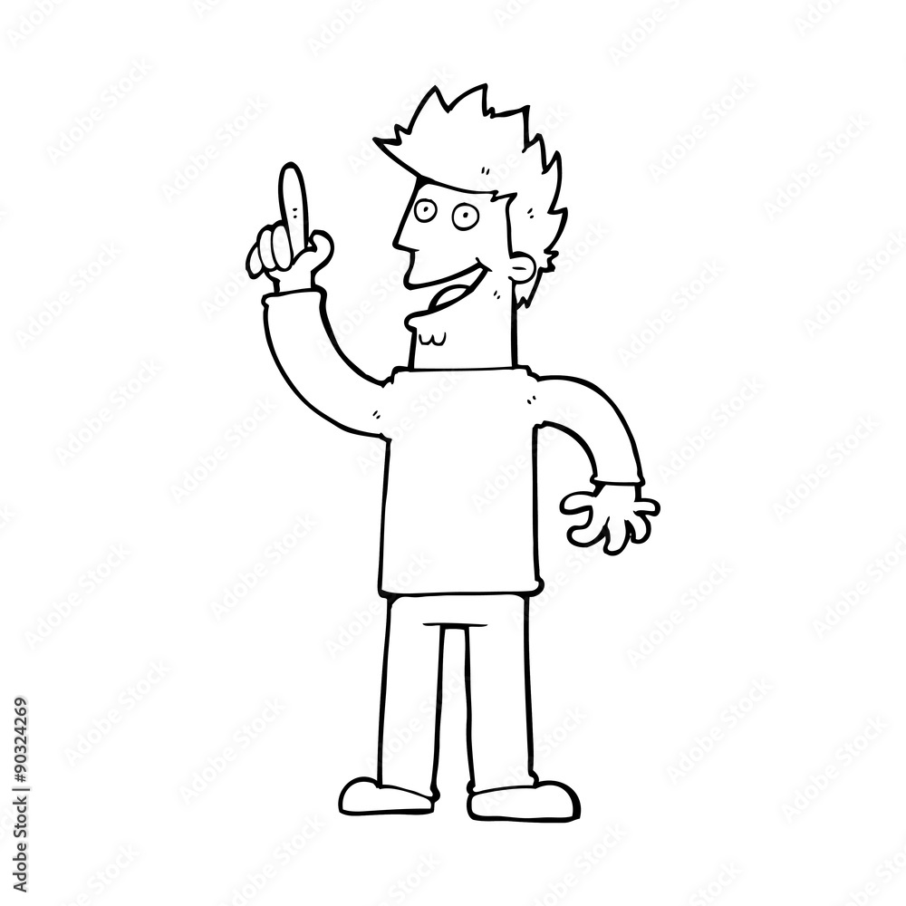 cartoon man with great new idea cartoon man with great new idea