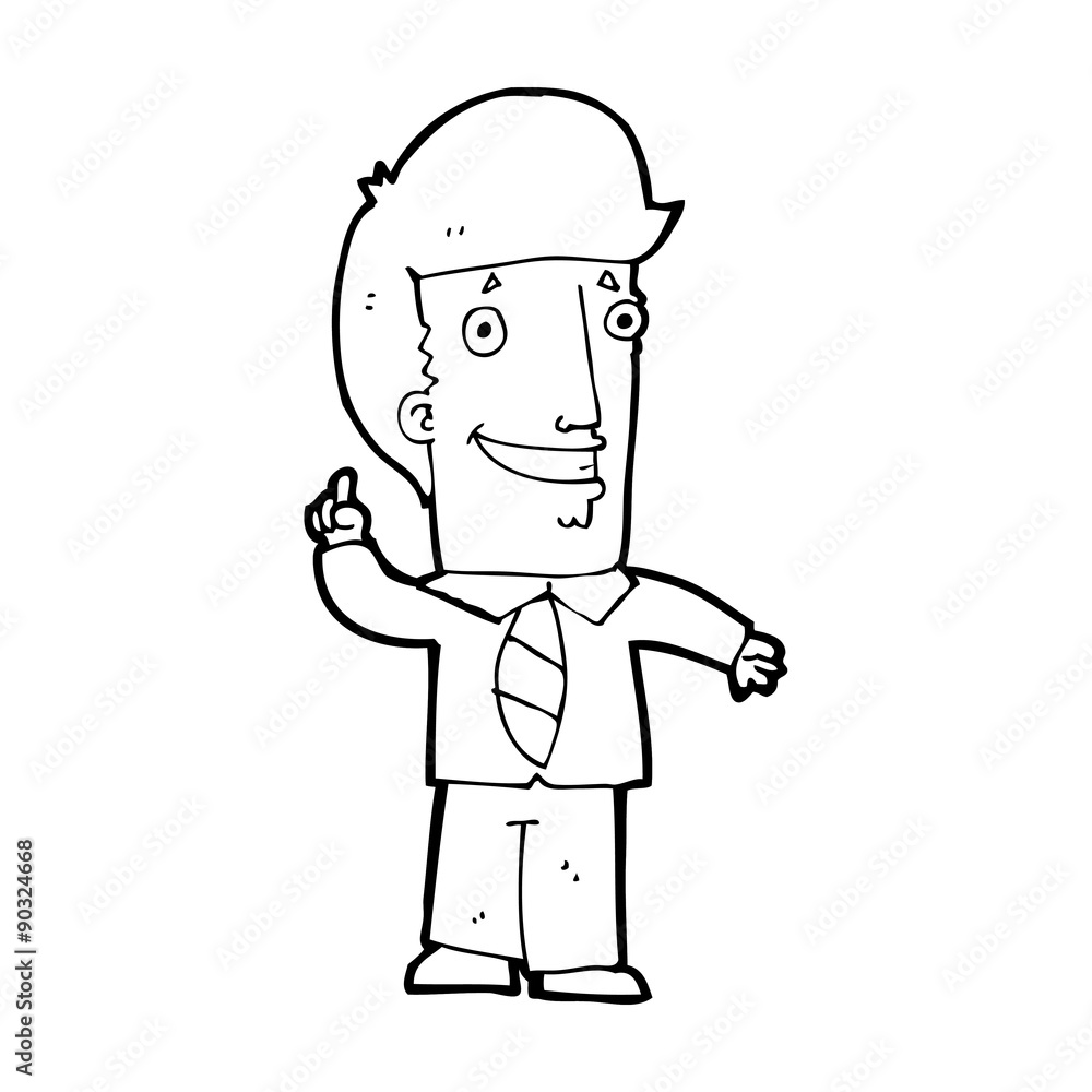 cartoon office man with idea cartoon office man with idea