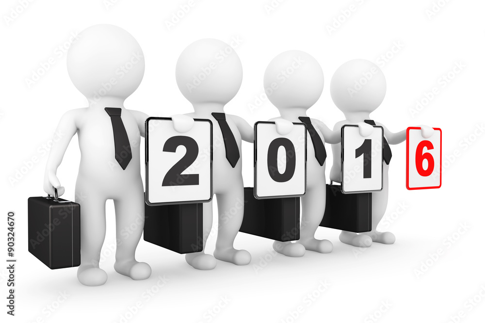 3d Businessmans with New 2016 year sign 3d Businessmans with New 2016 year sign