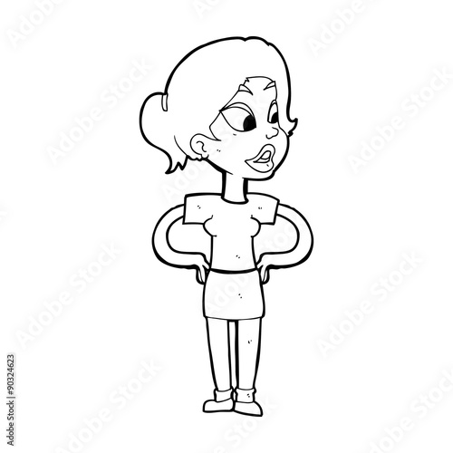 cartoon woman with hands on hips