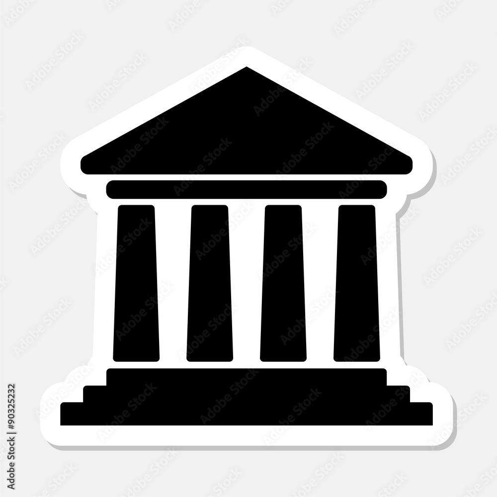 Icon of bank building black