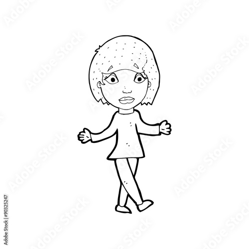 cartoon suprised woman