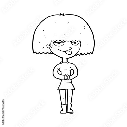 cartoon sly woman