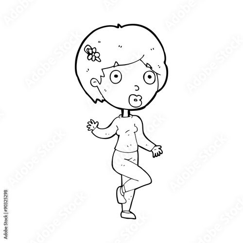 cartoon suprised woman