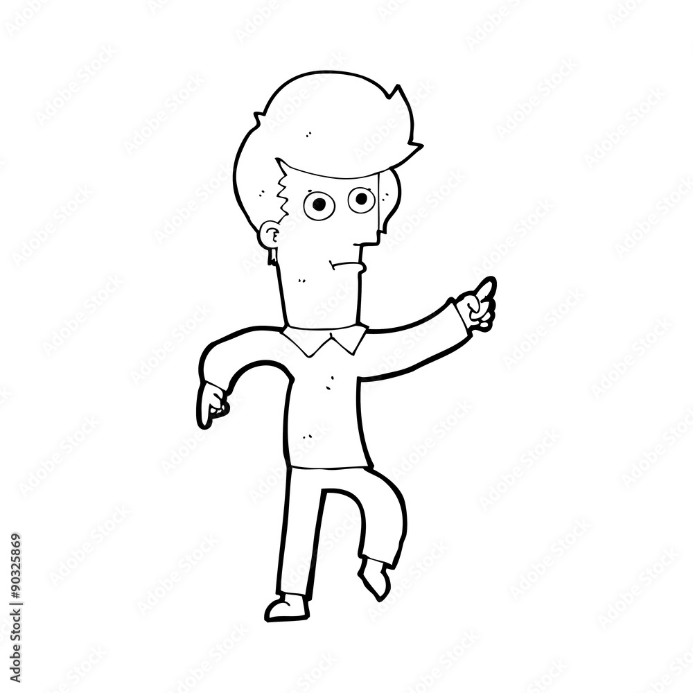 cartoon man pointing