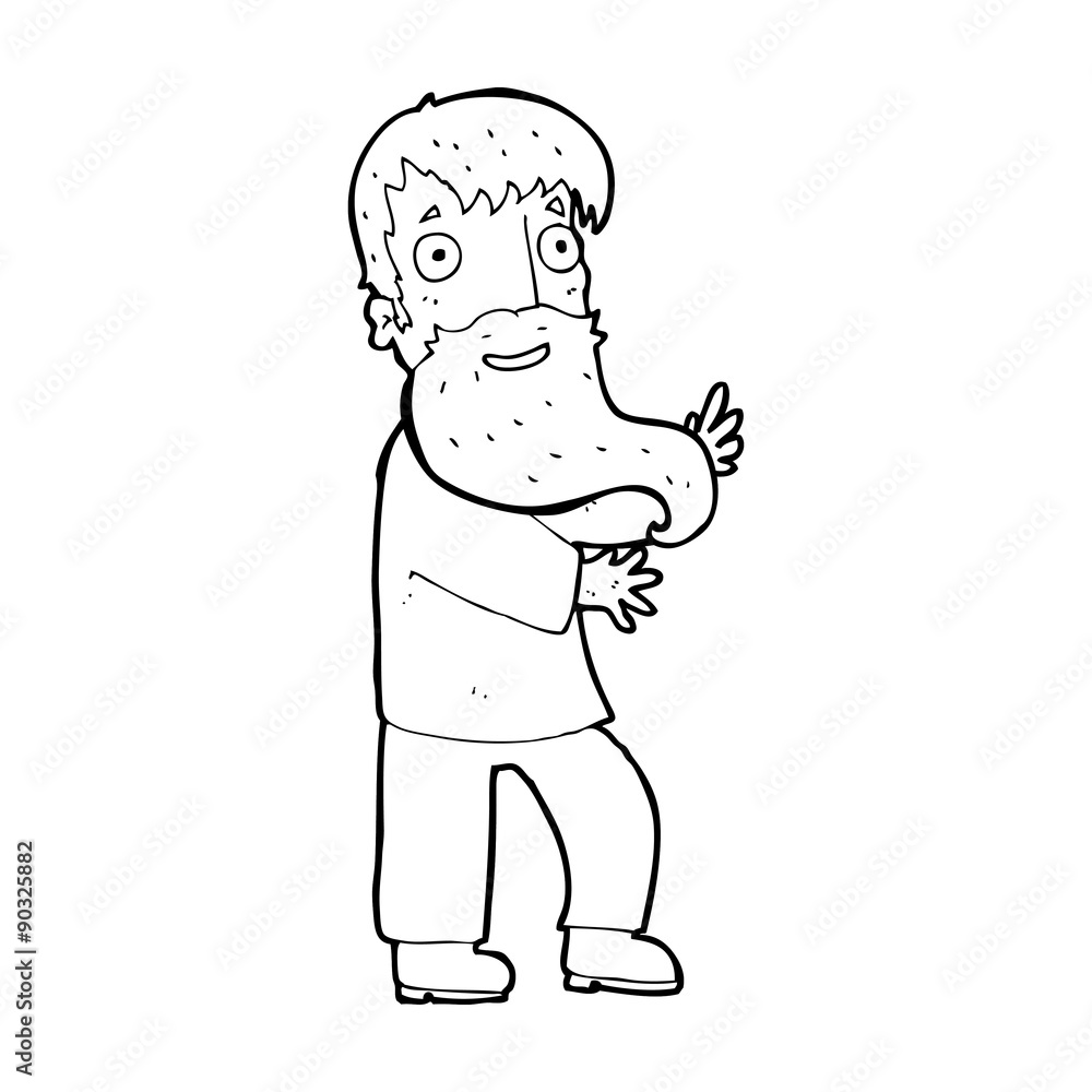 cartoon excited bearded man cartoon excited bearded man