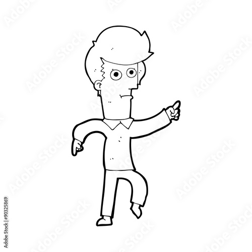 cartoon man pointing