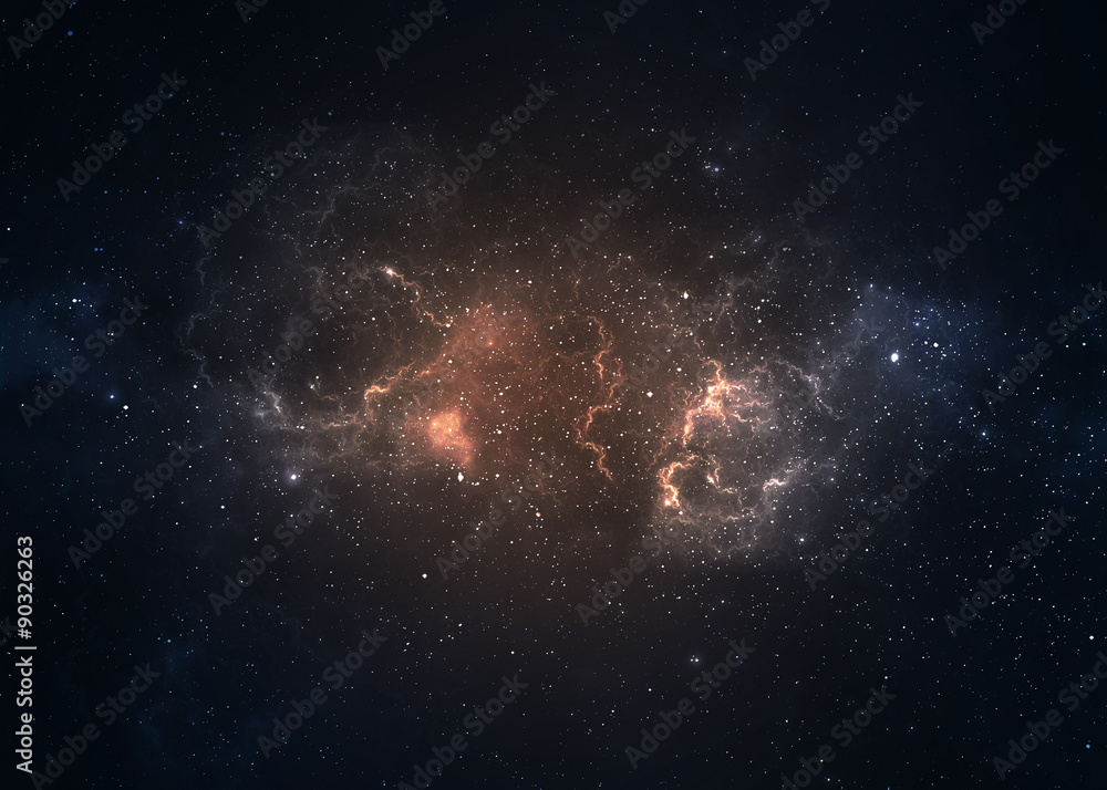 Fototapeta Pole gwiazd w głębokiej przestrzeni wiele lat świetlnych od Ziemi