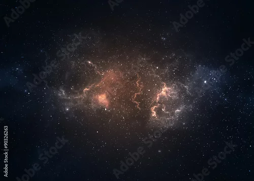 Obraz Pole gwiazd w kosmosie wiele lat świetlnych od Ziemi