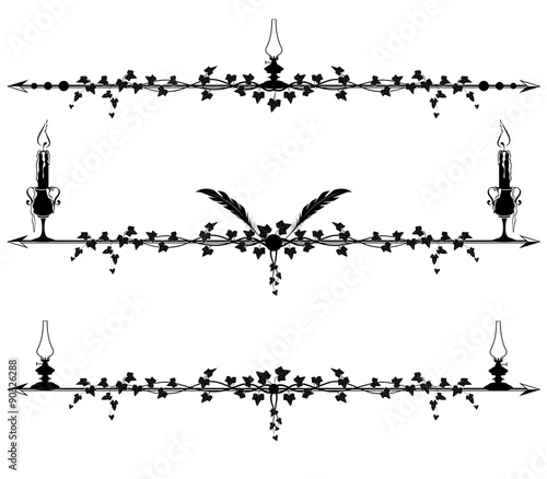 ivy border with lamps and candles